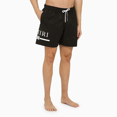 Shop Amiri Swim Shorts With Logo In Black