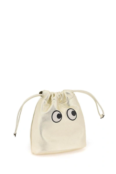 Shop Anya Hindmarch Eyes Drawstring Pouch In Gold