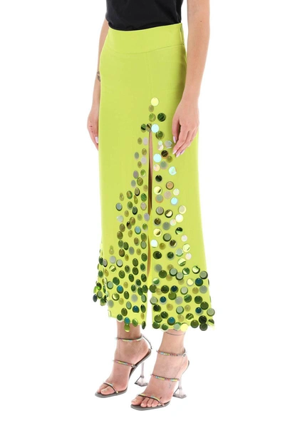 Shop Art Dealer Midi Skirt With Maxi Sequins In Green
