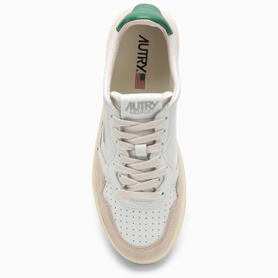 Shop Autry Medalist Sneakers In White/green And Suede