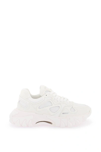 Shop Balmain B-east Leather And Mesh Sneakers In White