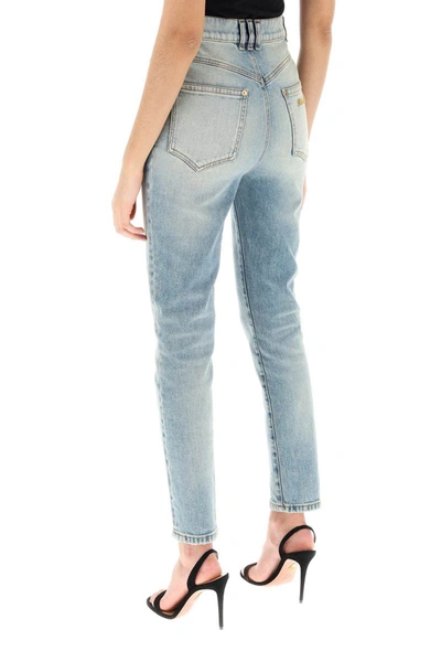 Shop Balmain High-waisted Slim Jeans In Blue