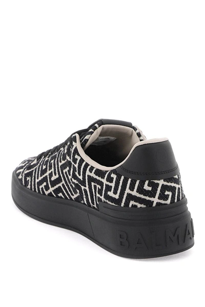 Balmain Monogram Jacquard B-court Sneakers In Multi-colored | ModeSens