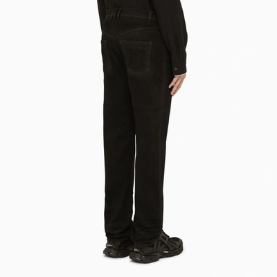 Shop Balmain Regular Jeans With Embroidery In Black