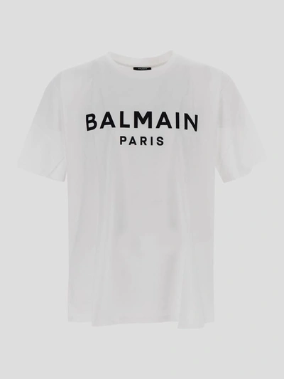 Shop Balmain T-shirts And Polos In Blancnoir