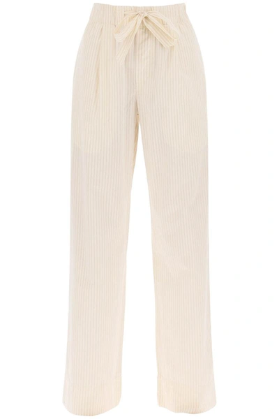 Shop Birkenstock X Tekla Pajama Pants In Striped Organic Poplin In Beige