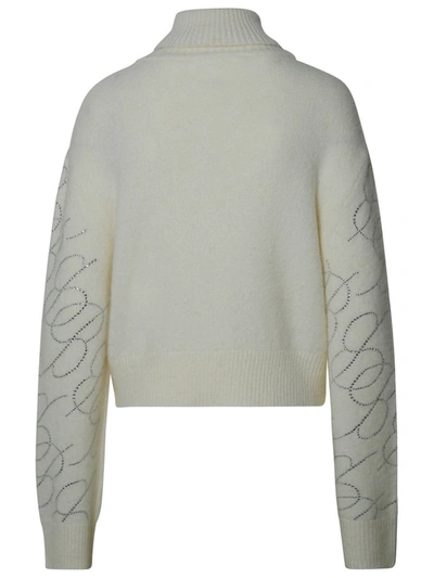 Shop Blumarine Ivory Alpaca Blend Sweater In White
