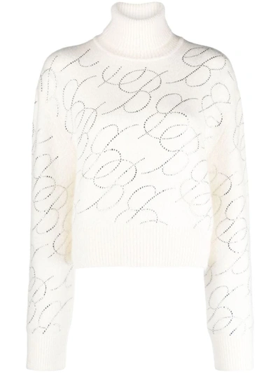Shop Blumarine Sweaters In Bianco Naturale