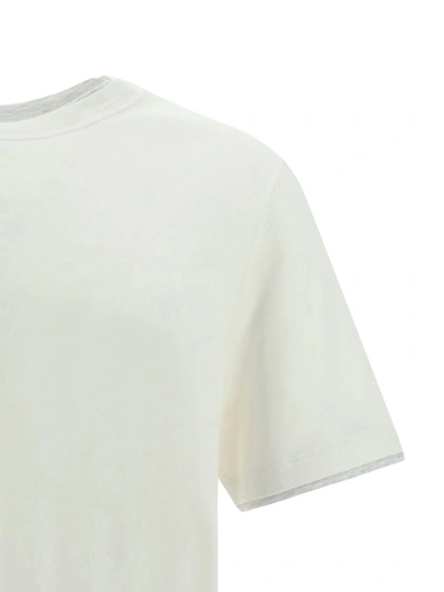 Shop Brunello Cucinelli T-shirts In Off White+perla