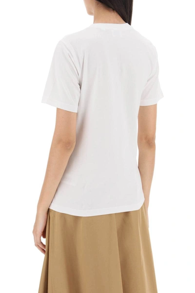 Shop Burberry 'margot' T-shirt With Ekd Embroidery In White