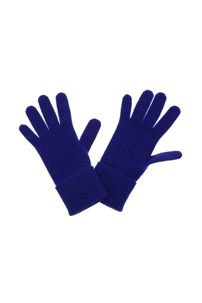 Shop Burberry Cashmere Gloves In Blue