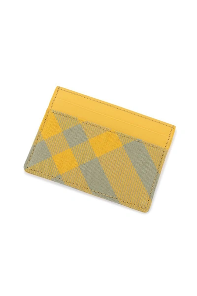 Shop Burberry Check Cardholder In Yellow