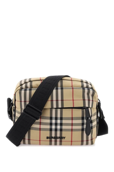 Shop Burberry Check Paddy Crossbody Bag In Beige