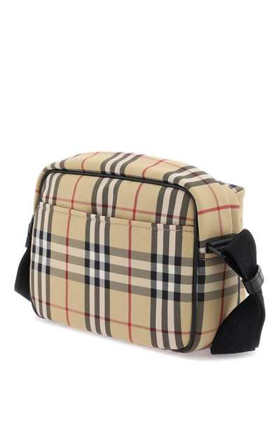 Shop Burberry Check Paddy Crossbody Bag In Beige