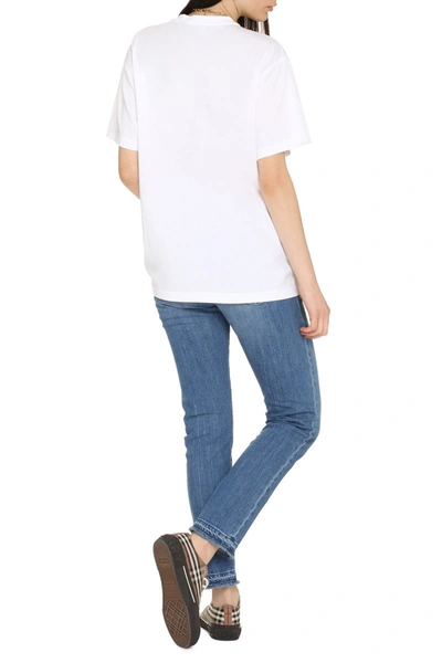 Shop Burberry Chest Pocket Cotton T-shirt In White