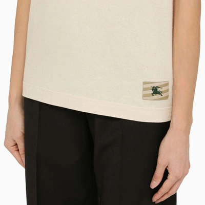 Shop Burberry Crew-neck T-shirt With Logo In Beige