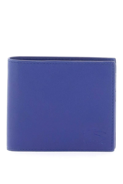 Burberry Ekd Bi-fold Wallet In Blue
