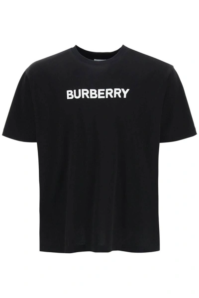 Shop Burberry Harriston Replen T-shirt With Logo Print In Black
