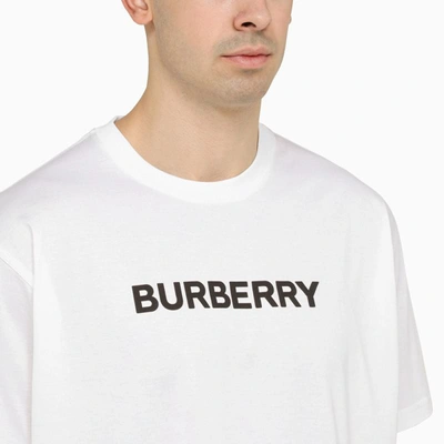 Shop Burberry Harriston Crew-neck T-shirt In White