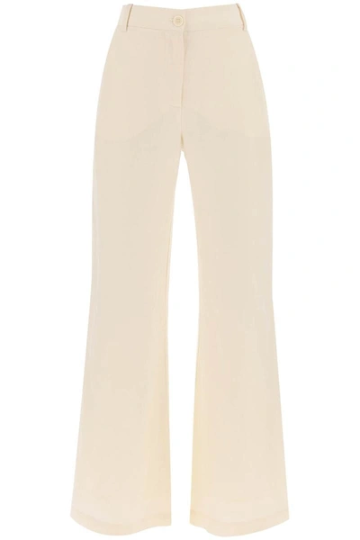 Shop By Malene Birger Carass Linen Blend Pants In White