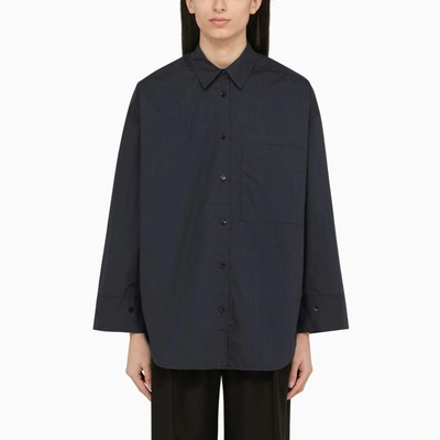 Shop By Malene Birger Derris Navy-coloured Oversize Shirt In Organic In Blue