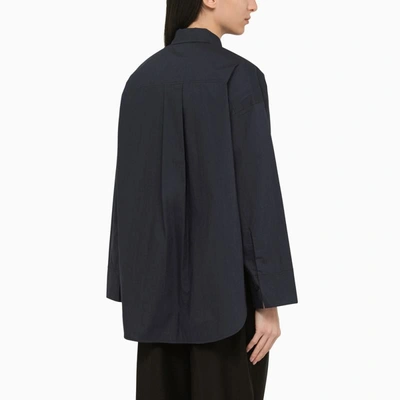 Shop By Malene Birger Derris Navy-coloured Oversize Shirt In Organic In Blue