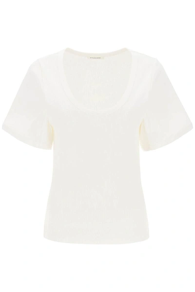 Shop By Malene Birger Lunai Ribbed T-shirt In White