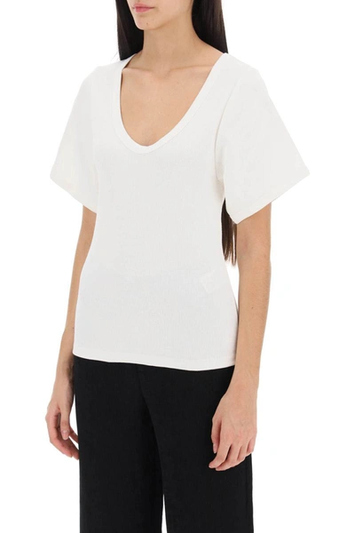 Shop By Malene Birger Lunai Ribbed T-shirt In White