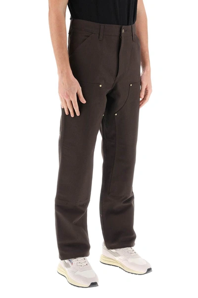 Shop Carhartt Wip Organic Cotton Double Knee Pants In Brown