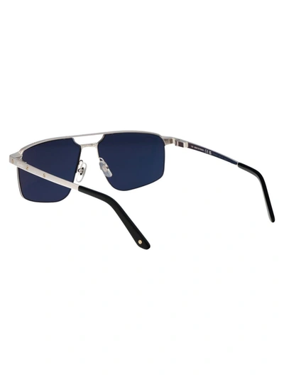 Shop Cartier Sunglasses In 004 Silver Silver Blue