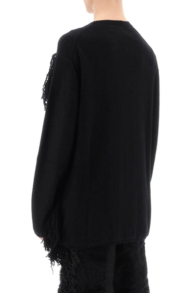 Shop Comme Des Garçons Homme Deux Comme Des Garcons Homme Plus Wool Sweater With Fringes In Black