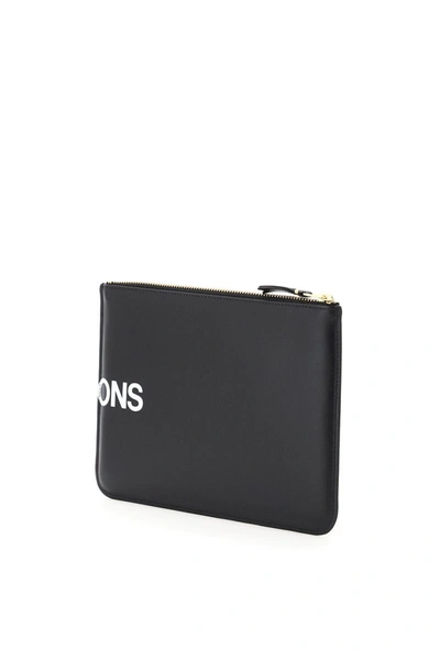 Shop Comme Des Garçons Comme Des Garcons Wallet Leather Pouch With Logo In Black