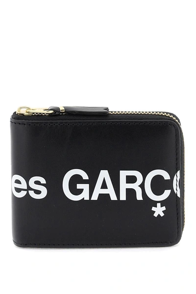 Shop Comme Des Garçons Comme Des Garcons Wallet Zip-around With Maxi Logo In Black