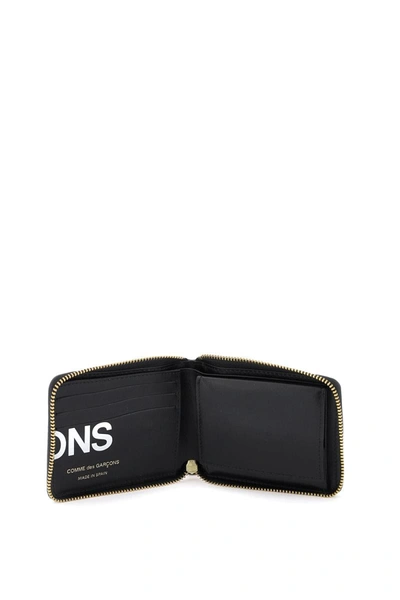 Shop Comme Des Garçons Comme Des Garcons Wallet Zip-around With Maxi Logo In Black