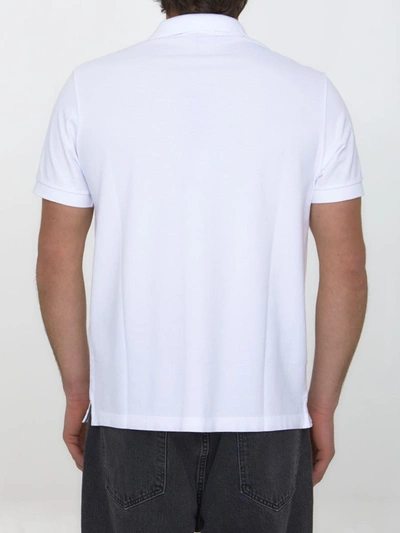 Shop Stone Island Cotton Polo Shirt In White