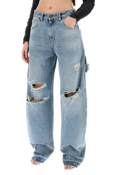 Shop Darkpark Audrey Cargo Jeans With Rips In Blue