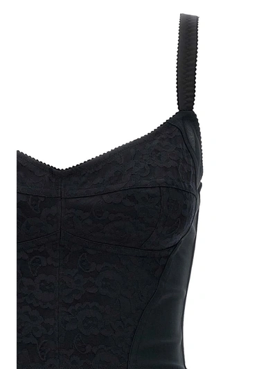 Dolce & Gabbana A Dress With A Girdle And Breast. In Black