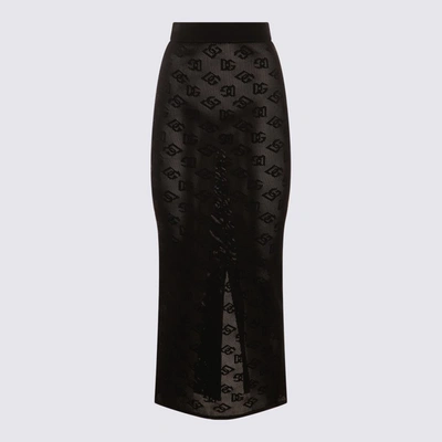 Shop Dolce & Gabbana Black Viscose Blend Skirt