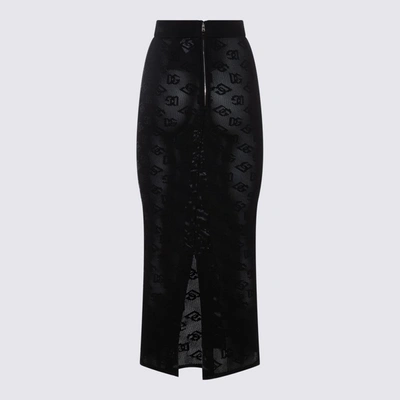 Shop Dolce & Gabbana Black Viscose Blend Skirt