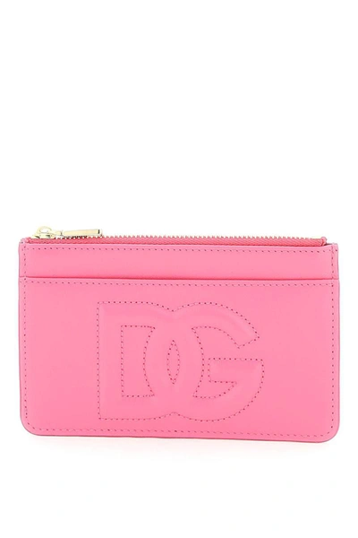 Shop Dolce & Gabbana Dg Logo Card Holder In Pink