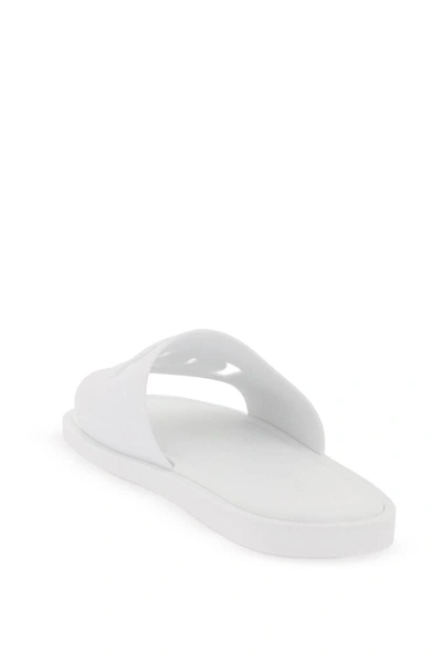Dolce & Gabbana White Sandals With Logo Detail In Rubber Man In Multi