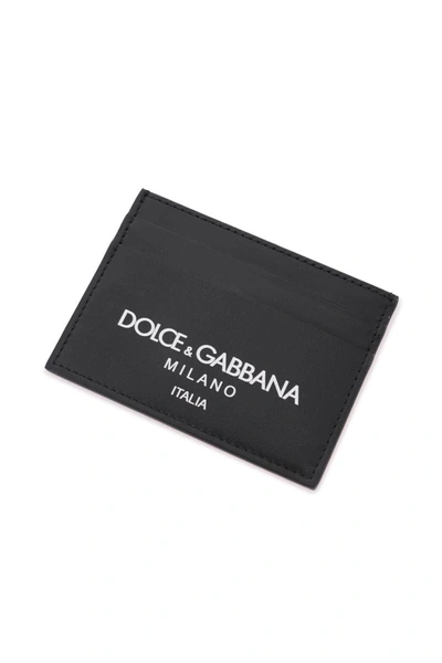 Shop Dolce & Gabbana Logo Leather Cardholder In Black