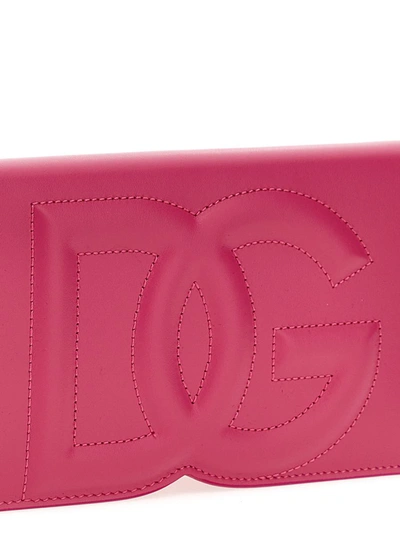 Shop Dolce & Gabbana Logo Smartphone Holder In Fuchsia