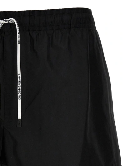 Shop Dolce & Gabbana Logo Swimsuit In Black