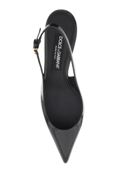Shop Dolce & Gabbana Patent Leather Slingback Pumps In Black