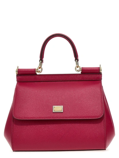 Shop Dolce & Gabbana Medium 'sicily' Handbag In Fuchsia