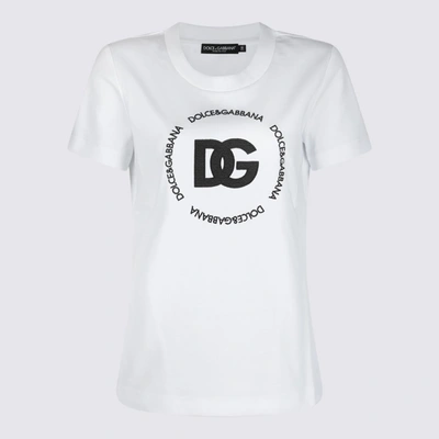 Shop Dolce & Gabbana White And Black Cotton T-shirt