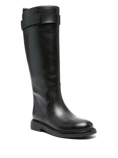 Shop Tory Burch Double T Riding Boot 35mm In Black