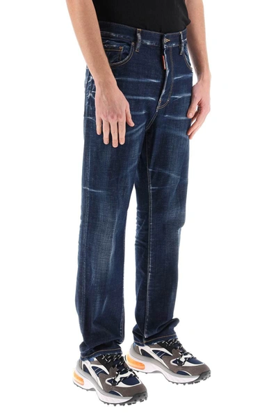 Shop Dsquared2 642 Jeans In Dark Clean Wash In Blue