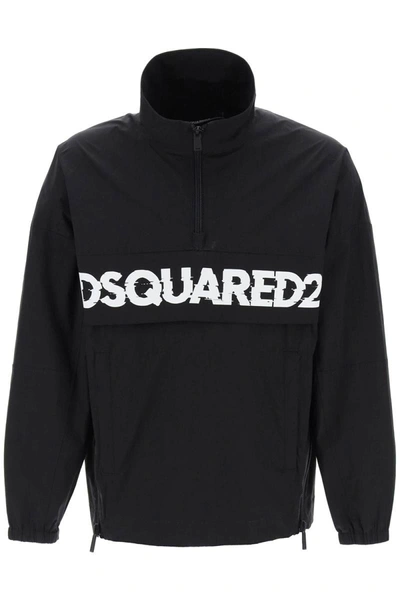 Shop Dsquared2 Anorak With Logo Print In Black